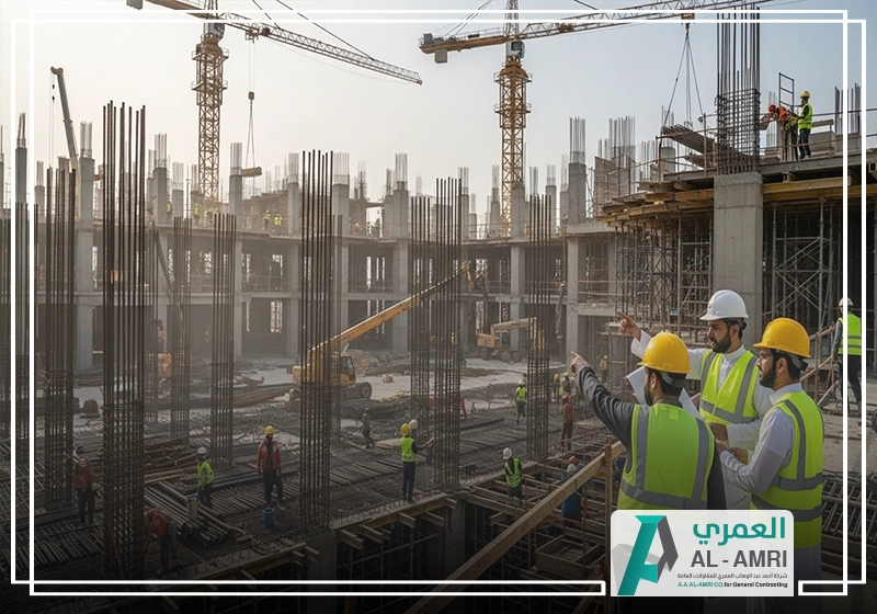 مرحلة تنفيذ الأساسات الإنشائية